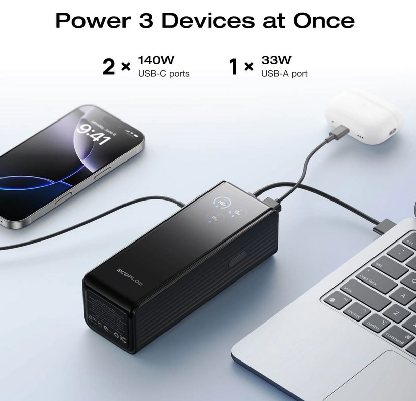 EcoFlow RAPID Power Bank (25,000mAh, 170W), black - Kr 1169